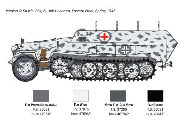 Sd.Kfz. 251/8  Медецинская (Italeri 7077) 1/72