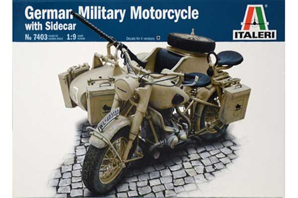 Німецький військовий мотоцикл з коляскою (Italeri 7403) 1/9 Німецький військовий мотоцикл з коляскою (Italeri 7403) 1/9