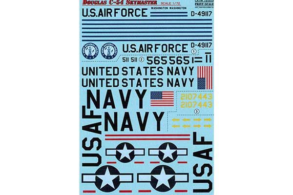 Декаль для літака Doulas C-54 Skymaster (Print Scale 72-203) 1/7 Декаль для літака Doulas C-54 Skymaster (Print Scale 72-203) 1/7