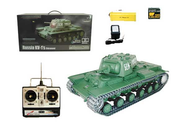 Радіокерований танк КВ-1 з пневмогарматою та димом (Heng Long HL3878-1) 1/16 Радіокерований танк КВ-1 з пневмогарматою та димом (Heng Long HL3878-1) 1/16