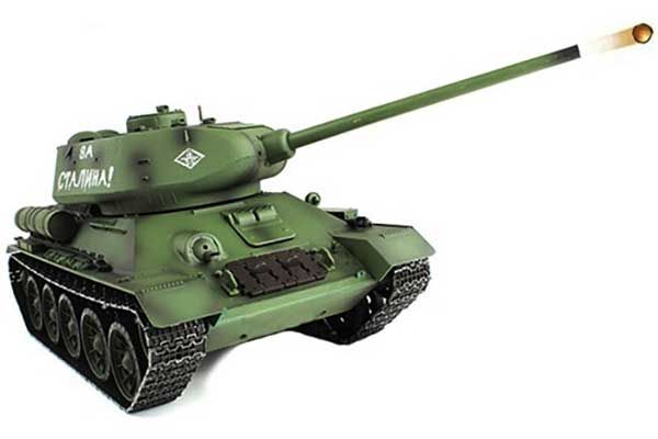 Радіокерований танк Т-34 з пневмогарматою та димом (Heng Long HL3909-1) 1/16 Радіокерований танк Т-34 з пневмогарматою та димом (Heng Long HL3909-1) 1/16