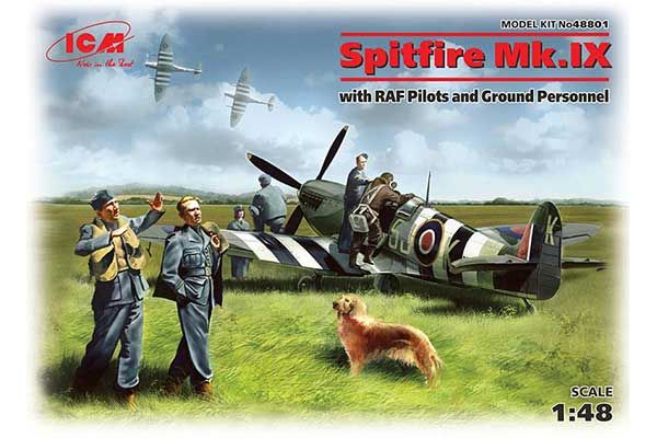 Spitfire Mk.IX з з пілотами і техніками (ICM 48801) 1/48