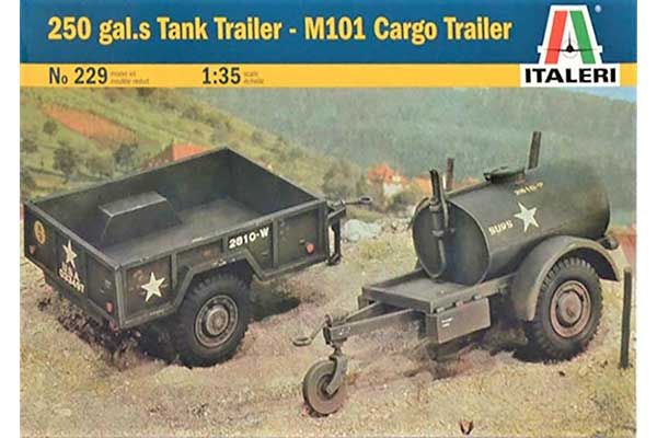 250 галлонний причіп-цистерна - Вантажний причіп M101 (ITALERI 229) 1/35 250 галлонний причіп-цистерна - Вантажний причіп M101 (ITALERI 229) 1/35