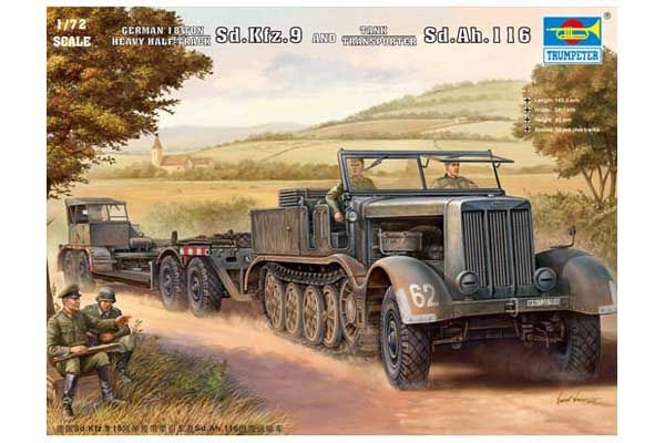 Sd.Kfz.9 (18t) полугрузовик и  Sd.Ah.116 прицеп (Trumpeter 07275) 1/72