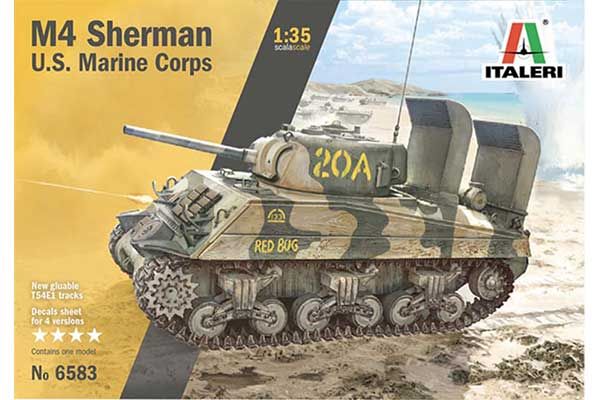 M4 SHERMAN U.S. MARINE CORPS (ITALERI 6583) 1/35 M4 SHERMAN U.S. MARINE CORPS (ITALERI 6583) 1/35