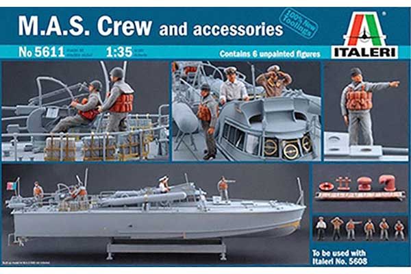 Екіпаж катеру M.A.S. і аксесуари (ITALERI 5611) 1/35 Екіпаж катеру M.A.S. і аксесуари (ITALERI 5611) 1/35